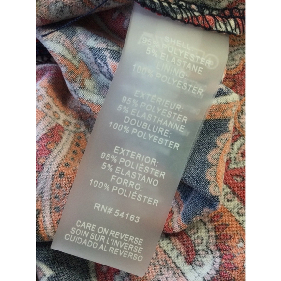 Women's Tommy Hilfiger Dress, Size Large , Red and Navy Paisley - Picture 9 of 11